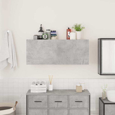 vidaXL Badkamerwandkast 100x25x40 cm bewerkt hout betongrijs afbeelding3 - 1
