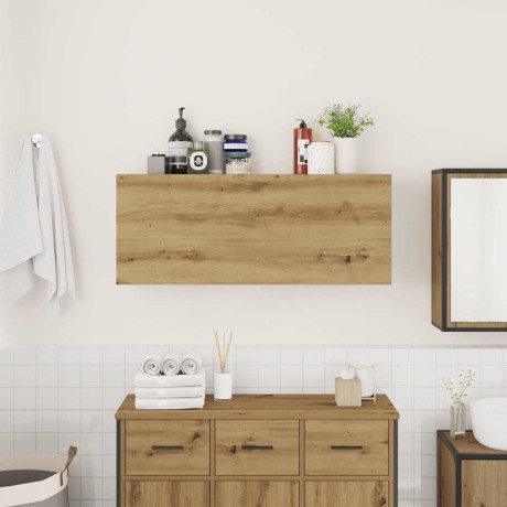 vidaXL Badkamerwandkast 100x25x40cm bewerkt hout artisanaal eikenkleur afbeelding3 - 1