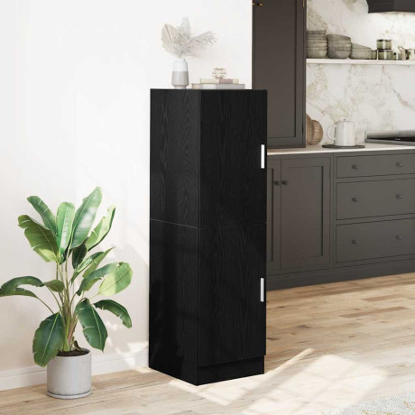 vidaXL Keukenkast 38x41,5x131,5 cm bewerkt hout zwart afbeelding3 - 1