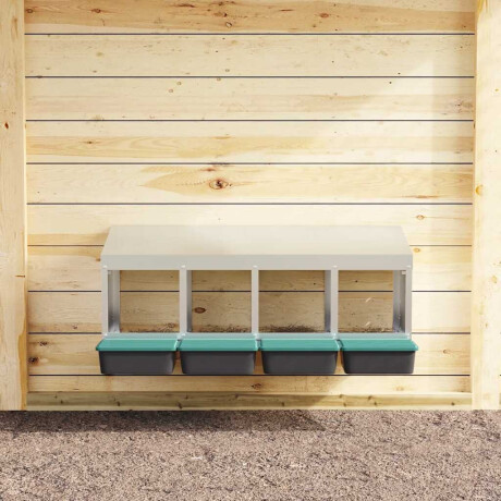 vidaXL Kippennestkast 4 compartimenten wandmontage gegalvaniseerd staal afbeelding3 - 1