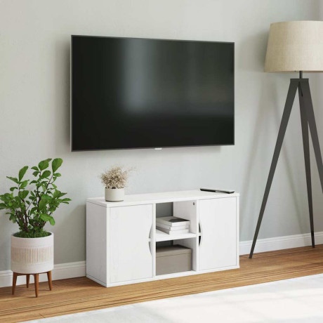 vidaXL Tv-meubel ODDA 79x24x40 cm massief grenenhout wit afbeelding3 - 1