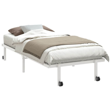 vidaXL Bedframe zonder matras opvouwbaar 90x200 cm staal wit afbeelding3 - 1