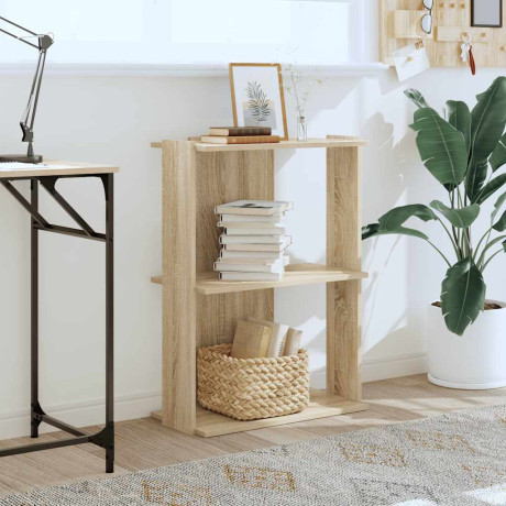 vidaXL Boekenkast 3-laags 60x30x80 cm bewerkt hout sonoma eikenkleurig afbeelding3 - 1
