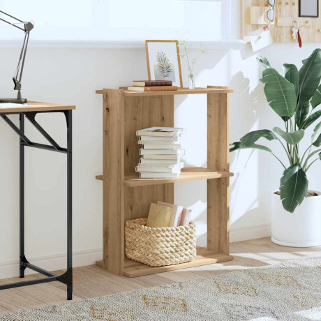vidaXL Boekenkast 3-laags 60x30x80 cm bewerkt hout artisanaal eiken afbeelding3 - 1
