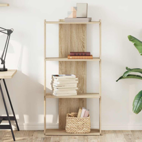 vidaXL Boekenkast 3-laags 60x30x120 cm bewerkt hout sonoma eikenkleur afbeelding3 - 1