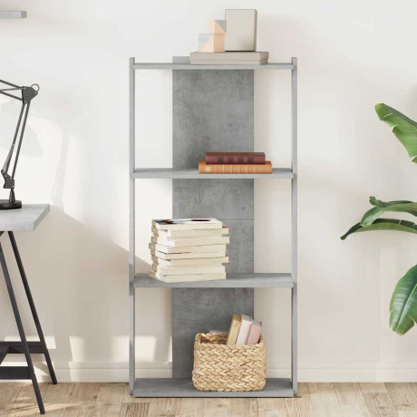 vidaXL Boekenkast 3-laags 60x30x120 cm bewerkt hout betongrijs afbeelding3 - 1