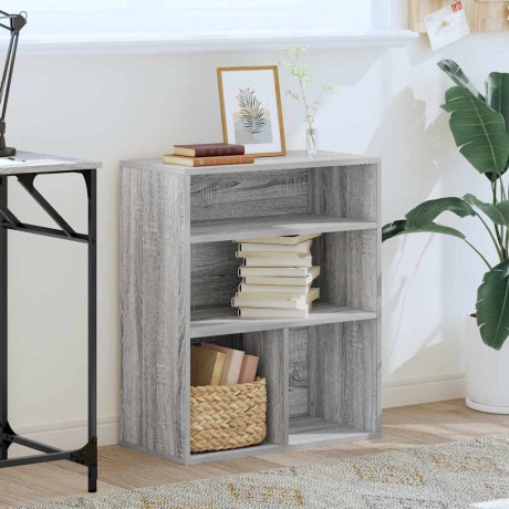 vidaXL Boekenkast 60x30x71,5 cm bewerkt hout grijs sonoma eikenkleurig afbeelding3 - 1