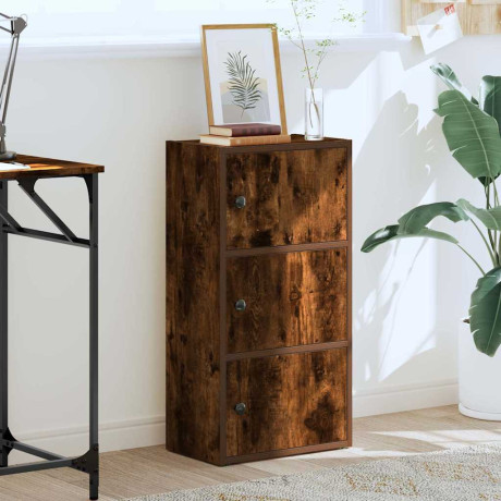 vidaXL Boekenkast 40x24x77 cm bewerkt hout gerookt eikenkleurig afbeelding3 - 1