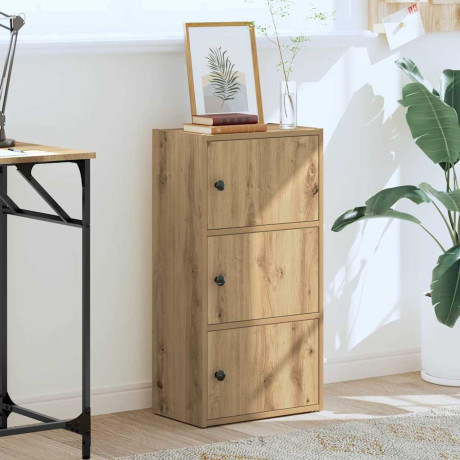 vidaXL Boekenkast 40x24x77 cm bewerkt hout artisanaal eikenkleurig afbeelding3 - 1
