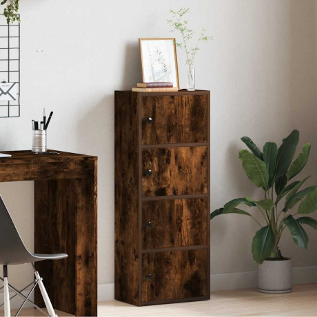 vidaXL Boekenkast 40x24x102 cm bewerkt hout gerookt eikenkleurig afbeelding3 - 1