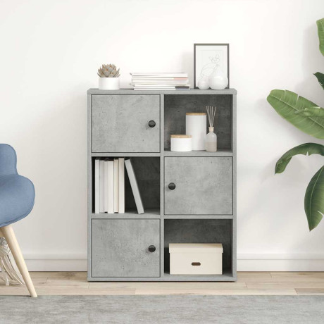 vidaXL Boekenkast 60x24x76,5 cm bewerkt hout betongrijs afbeelding3 - 1
