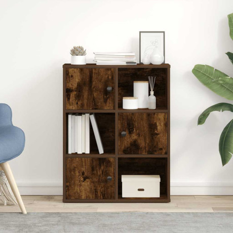 vidaXL Boekenkast 60x24x76,5 cm bewerkt hout gerookt eikenkleurig afbeelding3 - 1