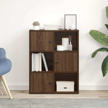 vidaXL Boekenkast 60x24x76,5 cm bewerkt hout bruin eikenkleurig afbeelding3 - 1