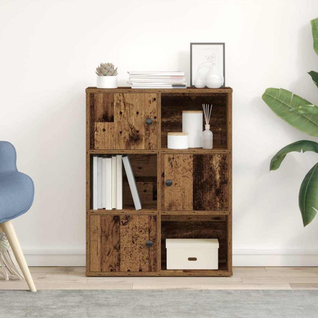 vidaXL Boekenkast 60x24x76,5 cm bewerkt hout oud houtkleurig afbeelding3 - 1