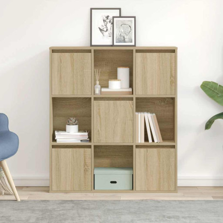 vidaXL Boekenkast 89x24x101,5 cm bewerkt hout sonoma eikenkleurig afbeelding3 - 1