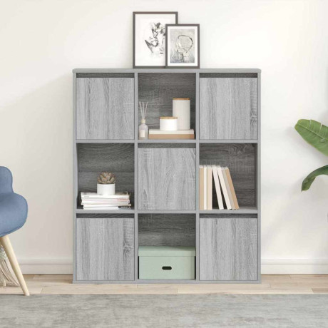 vidaXL Boekenkast 89x24x101,5 cm bewerkt hout grijs sonoma eikenkleur afbeelding3 - 1