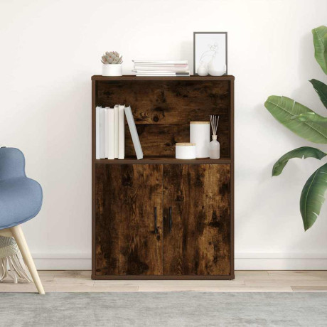 vidaXL Boekenkast 60x24x85 cm bewerkt hout gerookt eikenkleurig afbeelding3 - 1