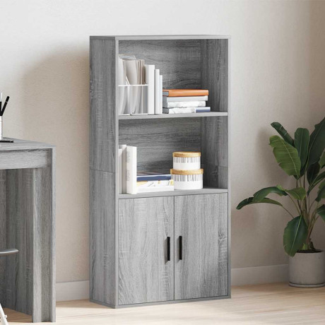 vidaXL Boekenkast 60x24x120 cm bewerkt hout grijs sonoma eikenkleurig afbeelding3 - 1