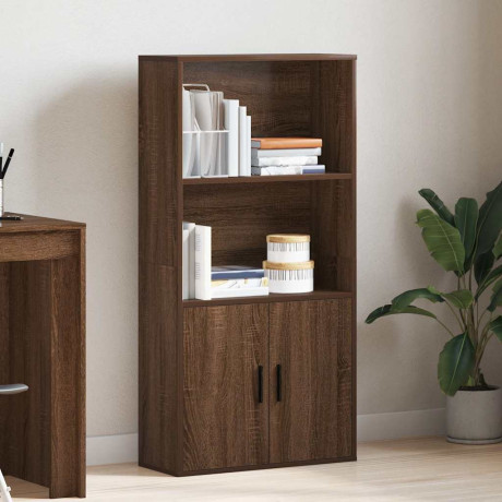 vidaXL Boekenkast 60x24x120 cm bewerkt hout bruin eikenkleurig afbeelding3 - 1
