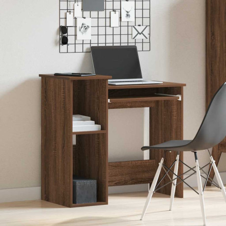 vidaXL Bureau met schappen 84x40x78 cm bewerkt hout bruineikenkleur afbeelding3 - 1