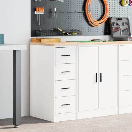 vidaXL Garagekast 30x51x85 cm massief grenenhout wit afbeelding3 - 1
