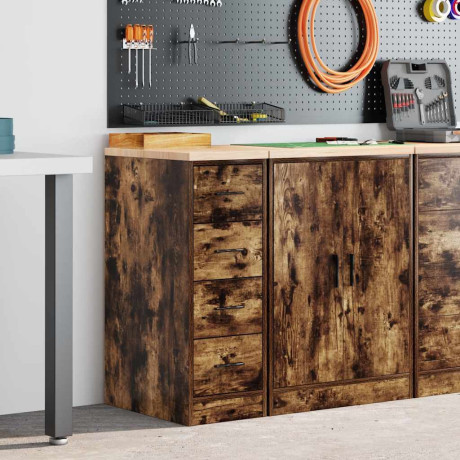 vidaXL Garagekast 30x51x85 cm massief grenenhout gerookt eiken afbeelding3 - 1