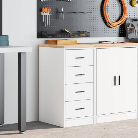 vidaXL Garagekast 40x51x85 cm massief grenenhout wit afbeelding3 - 1