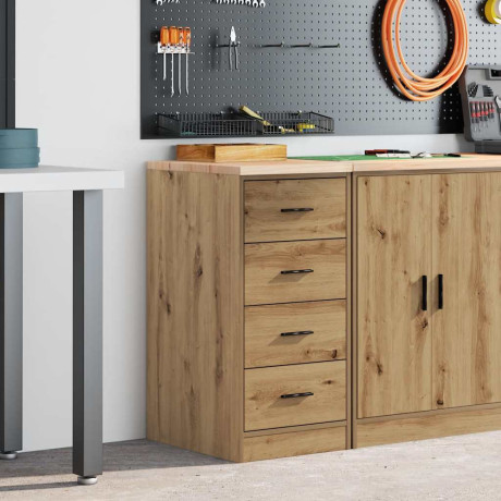 vidaXL Garagekast 40x51x85 cm massief grenenhout artisan eikenkleurig afbeelding3 - 1