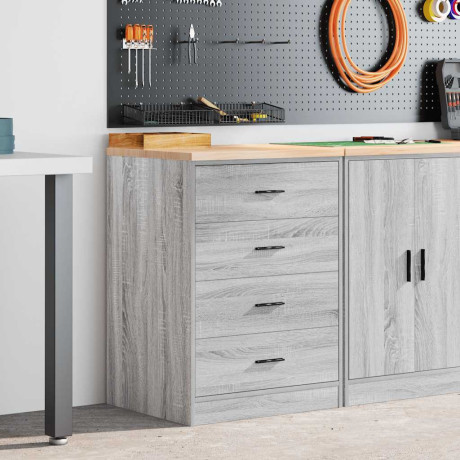 vidaXL Garagekast 60x51x85 cm massief grenenhout grijs sonoma afbeelding3 - 1