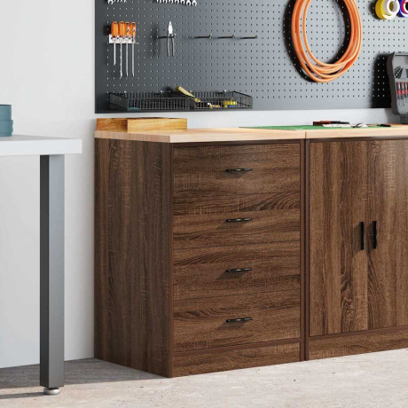 vidaXL Garagekast 60x51x85 cm massief grenenhout bruin eikenkleurig afbeelding3 - 1