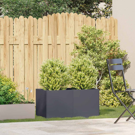 vidaXL Plantenbak 80x40x40 cm koudgewalst staal antracietkleurig afbeelding3 - 1