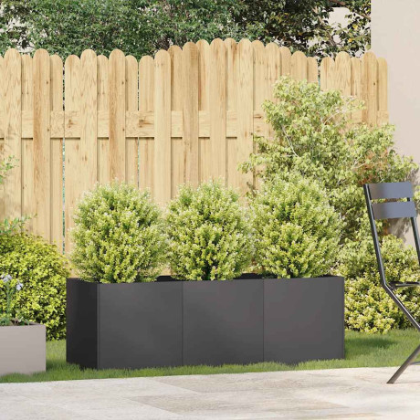 vidaXL Plantenbak 120x40x40 cm koudgewalst staal zwart afbeelding3 - 1