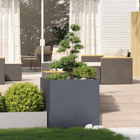 vidaXL Plantenbak 80x80x80 cm staal antracietkleurig afbeelding3 - 1
