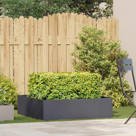 vidaXL Plantenbak 100x100x30 cm staal antracietkleurig afbeelding3 - 1
