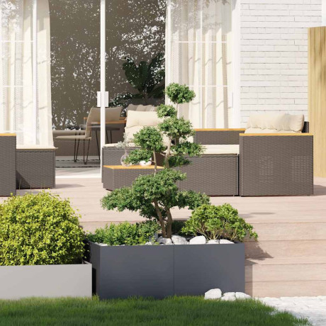 vidaXL Plantenbak 100x100x40 cm staal antracietkleurig afbeelding3 - 1