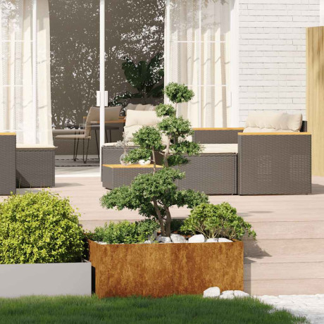 vidaXL Plantenbak roestig 100x100x40 cm weervast staal afbeelding3 - 1