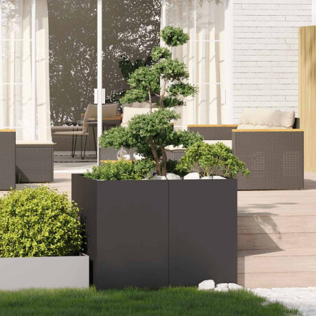 vidaXL Plantenbak 100x100x80 cm staal zwart afbeelding3 - 1