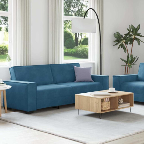 vidaXL 2-delige Loungeset met kussens fluweel blauw afbeelding3 - 1