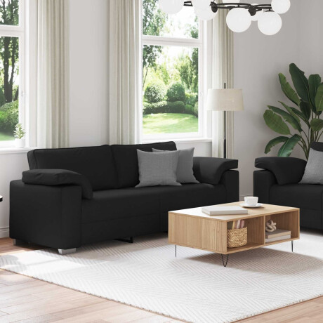 vidaXL Bank 2 pcs Zwart 219 x 80 x 82 cm Stof afbeelding3 - 1