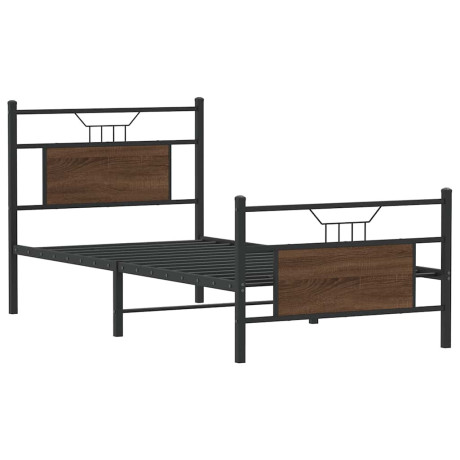 vidaXL Bedframe zonder matras bewerkt hout bruin eikenkleur 90x190 cm afbeelding3 - 1