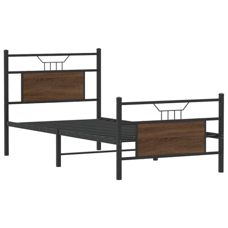 vidaXL Bedframe zonder matras bewerkt hout bruin eikenkleur 90x200 cm afbeelding3 - 1