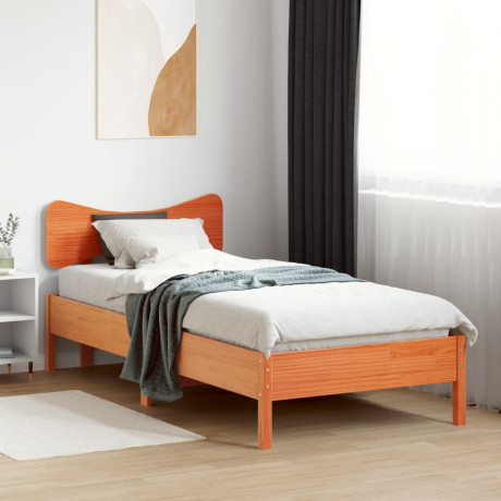 vidaXL Bedframe zonder matras massief grenenhout wasbruin 100x200 cm afbeelding3 - 1