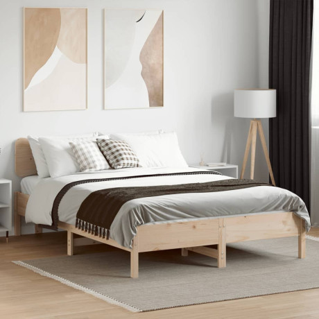 vidaXL Bedframe zonder matras massief grenenhout 135x190 cm afbeelding3 - 1