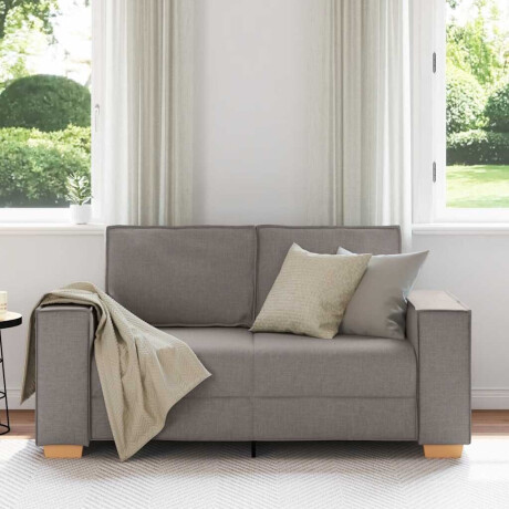 vidaXL 2-zitsbank Taupe 120 cm Stof afbeelding3 - 1