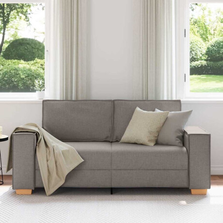vidaXL 2-zitsbank Taupe 140 cm Stof afbeelding3 - 1