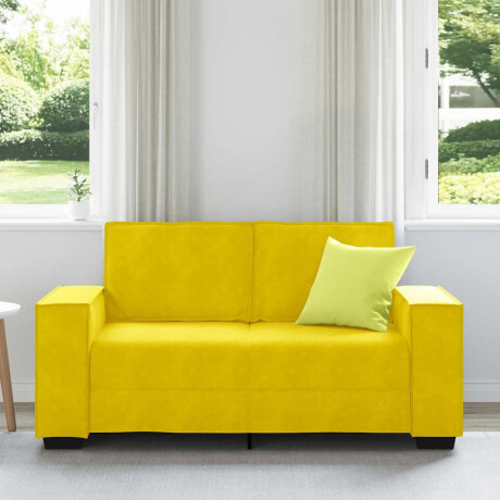 vidaXL Tweezitsbank 120 cm fluweel geel afbeelding3 - 1