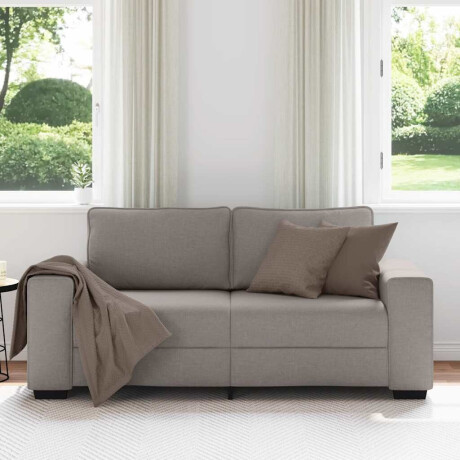 vidaXL 2-zitsbank Taupe 140 cm Stof afbeelding3 - 1
