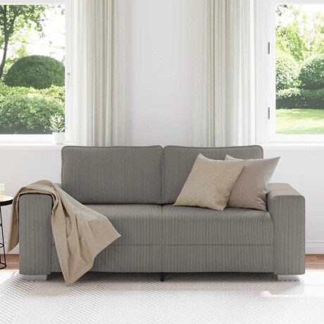 vidaXL Loveseat Sofa Lichtgrijs 140 cm Corduroy Stof afbeelding3 - 1
