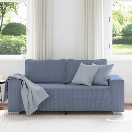 vidaXL Loveseat Sofa Blauw 140 cm Corduroy Stof afbeelding3 - 1