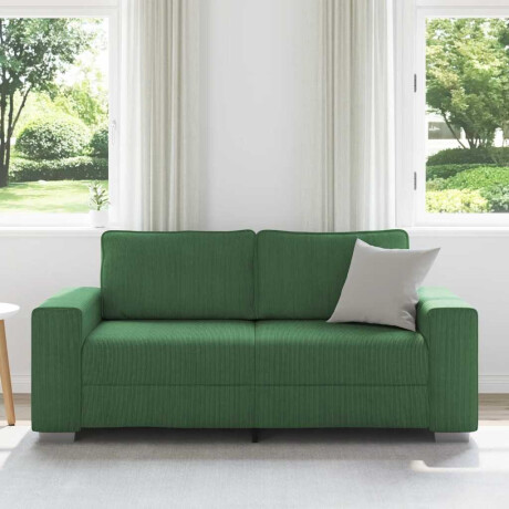vidaXL Loveseat Sofa Donkergroen 140 cm Corduroy Stof afbeelding3 - 1